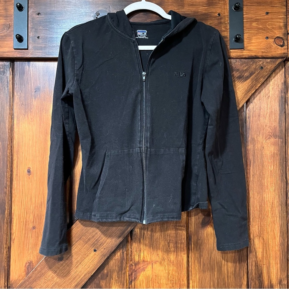 Fila black full zip athletic jacket